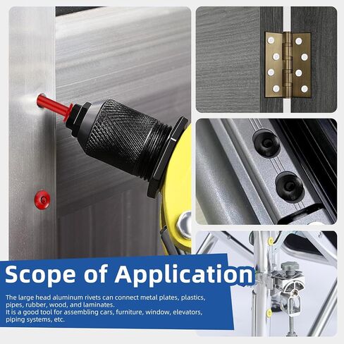 Glarks 130pcs 7 Sizes White Aluminum Blind Rivets, Aluminum Grip Steel Mandrel Pop Rivet, Pop Rivets Assortment Kit, Large Flange Rivets for Metal, Furniture, Automotive in Saudi Arabia