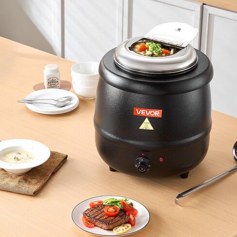 شوربة شوربة كهربائية في Vevor ، غلاية حساء تجارية 10QT مع 304 وعاء إدراج قابل للفولاذ المقاوم للصدأ ، 95 ~ 176 درجة فهرنه in Saudi Arabia
