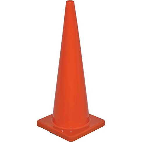 Global Industrial 36 "H غير عاكسة لحركة المرور PVC ، مخروط وقاعدة برتقالية صلبة ، 10 رطل ، للطرق ، المستودعات ، المرائب ، مواقف السيارات ، البناء والمزيد in Saudi Arabia