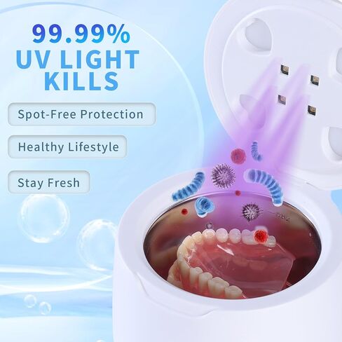 Ultrasonic Retainer Cleaner for Aligners & Mouth Guards, 45KHz Sonic Cleaning Machine with 2 Modes, 300ML Capacity - Safe for Jewelry & Daily Oral Care in Saudi Arabia