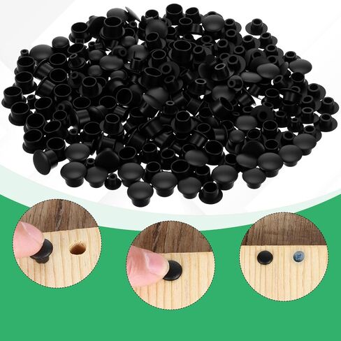 240pcs مقابس ثقب بلاستيكية للثقوب المستديرة ، 4 أحجام (5 مم/6 مم/8 مم/10 مم) فتحات ثقب حفرة جولة الثقوب البلاستيكية المقابس لرفوف الخزانات قابس أثاث أثاث (أبيض) in Saudi Arabia