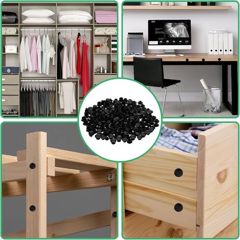 240pcs مقابس ثقب بلاستيكية للثقوب المستديرة ، 4 أحجام (5 مم/6 مم/8 مم/10 مم) فتحات ثقب حفرة جولة الثقوب البلاستيكية المقابس لرفوف الخزانات قابس أثاث أثاث (أبيض) in Saudi Arabia