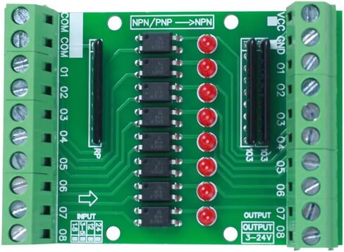 وحدة عزل Optocoupler ، DC 3.3V-5V 8-channel optocoupler اللوحة المعزولة منخفضة المستوى PNP NPN محول جهد الجهد in Kuwait