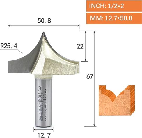 Point Cutting Round Over Bit Carbide Carving Tool Woodworking Tip Arc Edge Milling Cutter MDF Engraving Router Bit(12.7x50.8) in Saudi Arabia
