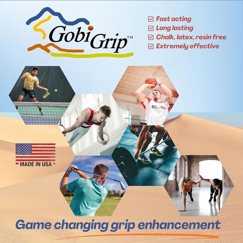 Polymer Grip Enhancer Bottle in Mylar Pouch – 30+ Uses – Keeps Hands Dry, Prevents Blisters – Pickleball, Tennis, Golf, Gymnastics, Weightlifting, Climbing, Dance – No Chalk, No Mess – Made in USA in Saudi Arabia
