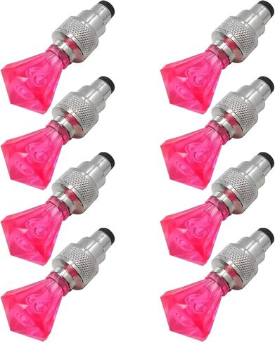8 Pack Valve Stem LED Cap for Bike Bicycle Car Motorcycle Wheel Tire Light Lamp to Increase Night-Time and Bad Weather Visibility for Safety (Gem Shape, Pink) in Saudi Arabia