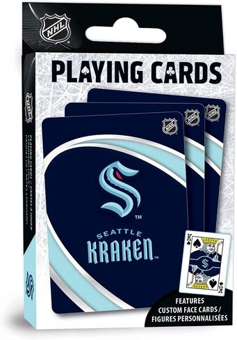 Masterpieces Family Games - NHL Seattle Kraken Playing Cards - Officially Licensed Playing Card Deck for Adults, Kids, and Family in Saudi Arabia