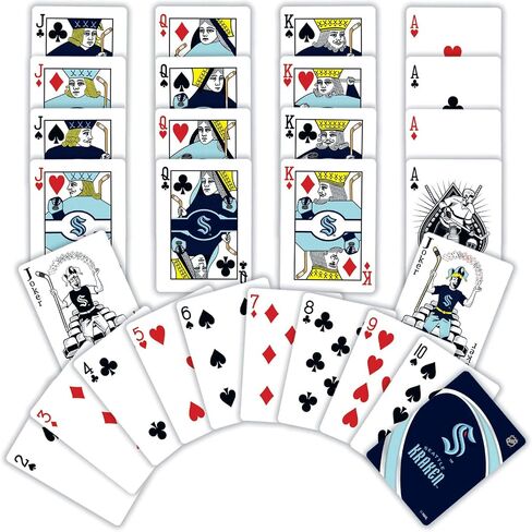 Masterpieces Family Games - NHL Seattle Kraken Playing Cards - Officially Licensed Playing Card Deck for Adults, Kids, and Family in Saudi Arabia
