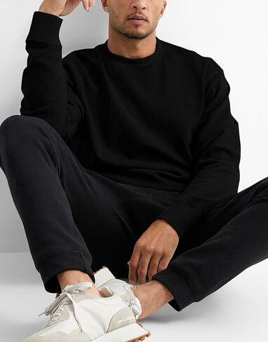 Sleepdown Men's Crewneck Sweatshirt, Soft Midweight Long Sleeve Fleece Sweatshirt for Men, Basic Pullover Mens Sweatshirt in Kuwait