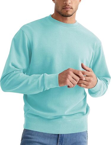 Sleepdown Men's Crewneck Sweatshirt, Soft Midweight Long Sleeve Fleece Sweatshirt for Men, Basic Pullover Mens Sweatshirt in Kuwait