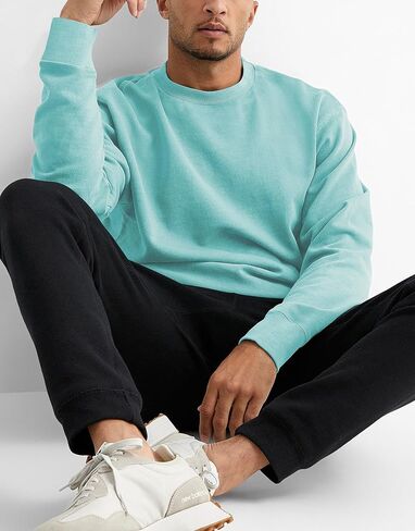 Sleepdown Men's Crewneck Sweatshirt, Soft Midweight Long Sleeve Fleece Sweatshirt for Men, Basic Pullover Mens Sweatshirt in Kuwait