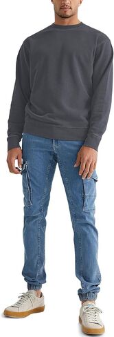 Sleepdown Men's Crewneck Sweatshirt, Soft Midweight Long Sleeve Fleece Sweatshirt for Men, Basic Pullover Mens Sweatshirt in Kuwait