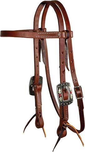 Proessed's Choice Ranch Cob 5/8 "Browband Headstall مع أباشيش الريش in Saudi Arabia