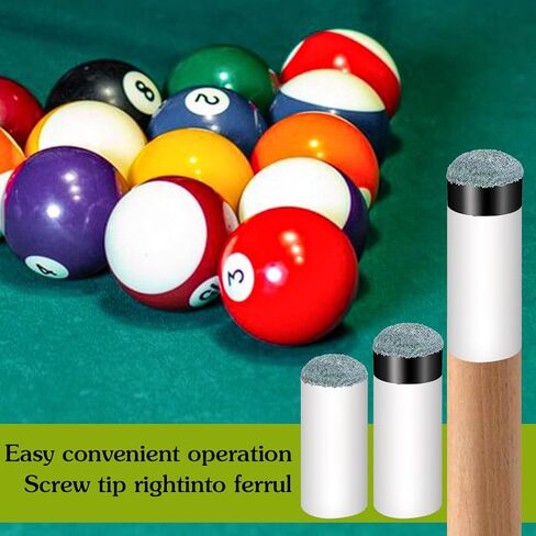 Xindojuz 20 PCS Pool Stick Tips, 12mm Billiard Cue Tips Replacement Repair Kit, Screw-On Snooker Pool Cue Stick Ferrules for Pools Table Cues Stick-Tips Head and Leather Snooker-Stick (Gray) in Saudi Arabia