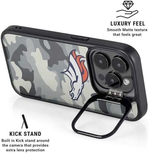 Skinit Kickstand Phone Case Compatible with iPhone 15 Pro Max - Officially Licensed NFL Denver Broncos - Distressed Design in Saudi Arabia