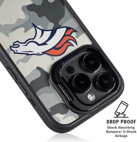 Skinit Kickstand Phone Case Compatible with iPhone 15 Pro Max - Officially Licensed NFL Denver Broncos - Distressed Design in Saudi Arabia