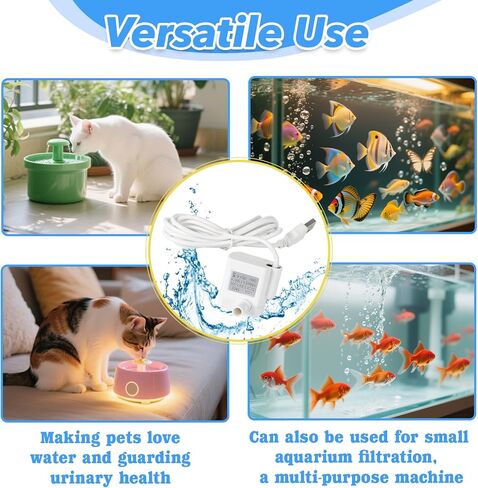 Water Fountain Pump Replacement - 3.5-9V White Mini Submersible Pump,USB-5800 for Pet Fountains, Fish Tanks, Crafts & Plants - Quiet, Durable & Universal Fit in Saudi Arabia