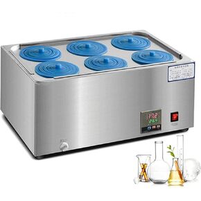 Stainless Steel Lab Water Bath Thermostatic Heater,Digital Display,2/4/6Holes Electric Heating Water Bath with Adjustable Protective Cover Lid (2holes) in Saudi Arabia