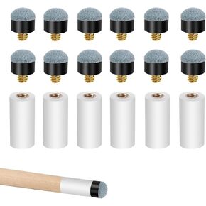 18pcs 12mm Billiard Counes Tips Set ، 6pcs pool cue stick ferrules و 12pcs soft swage on tips pool cue ، bule in Kuwait