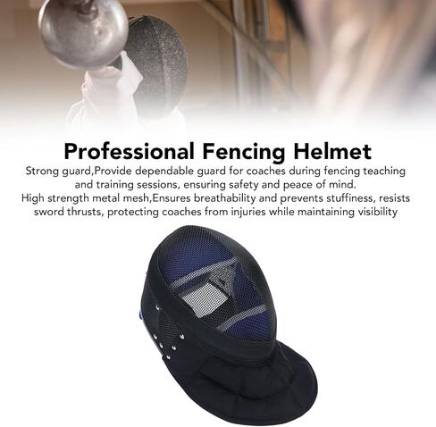 Alomejor Fencing Helmet, Metal Mesh and Cloth CE 350N Certified Fencing Mask with Soft Sweat Absorbent Fabric for Instruction in Saudi Arabia