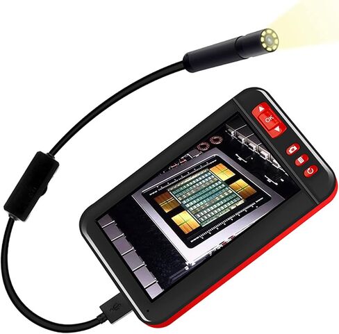 Detachable Industrial Endoscope, 4.3-Inch IPS Screen Endoscope Inspection Camera, Built-in 8 LED 8Mm Lens IP67 Waterproof USB Automobile Inspection Endoscope,5M in Saudi Arabia
