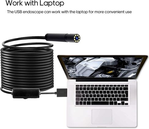 Detachable Industrial Endoscope, 4.3-Inch IPS Screen Endoscope Inspection Camera, Built-in 8 LED 8Mm Lens IP67 Waterproof USB Automobile Inspection Endoscope,5M in Saudi Arabia