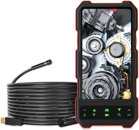 Dual-Lens Industrial Endoscope, Drainage Endoscope Camera, 4.5 Inch IPS Screen Handheld Industrial Endoscope for Pipeline Detection and Vehicle Inspection,8mm,10M in Saudi Arabia