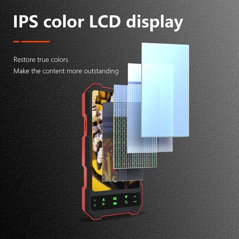 Dual-Lens Industrial Endoscope, Drainage Endoscope Camera, 4.5 Inch IPS Screen Handheld Industrial Endoscope for Pipeline Detection and Vehicle Inspection,8mm,10M in Saudi Arabia