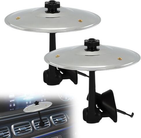 2-Pack Car Cymbal Air Vent Clips - Authentic Drum Set Decor Accessories for Vehicles, Universal Car Crash Cymbal Ornaments (Platillo de Bateria para Auto) in Saudi Arabia