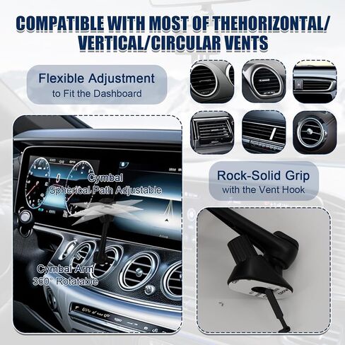 2-Pack Car Cymbal Air Vent Clips - Authentic Drum Set Decor Accessories for Vehicles, Universal Car Crash Cymbal Ornaments (Platillo de Bateria para Auto) in Saudi Arabia