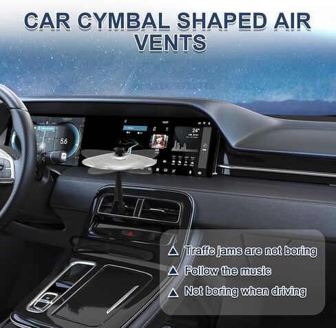 2-Pack Car Cymbal Air Vent Clips - Authentic Drum Set Decor Accessories for Vehicles, Universal Car Crash Cymbal Ornaments (Platillo de Bateria para Auto) in Saudi Arabia