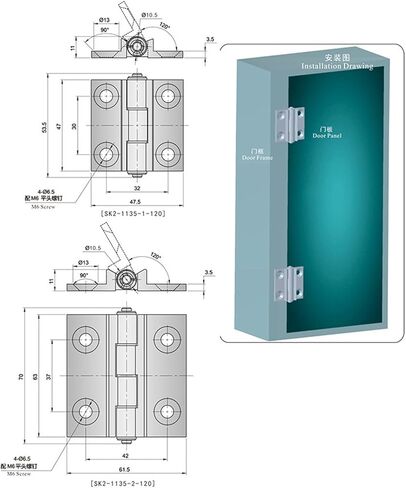 Aluminum Position Control 120 Degree Butt Hinge SK2-1135 Wood Box Galvanized 1Pcs in Saudi Arabia