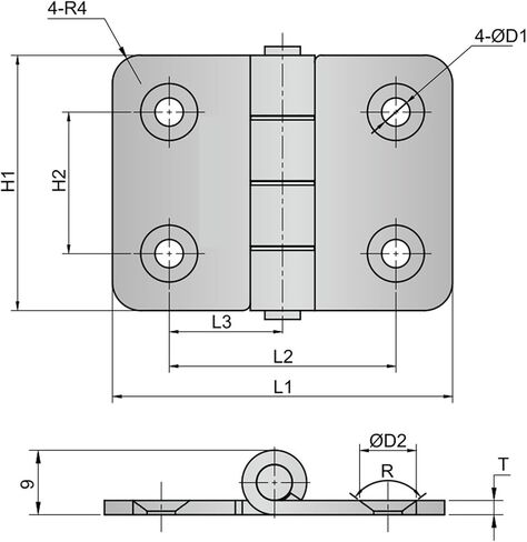 SK2-028-1 Stainless Steel Industrial Butt Hinge 1Pcs in Saudi Arabia