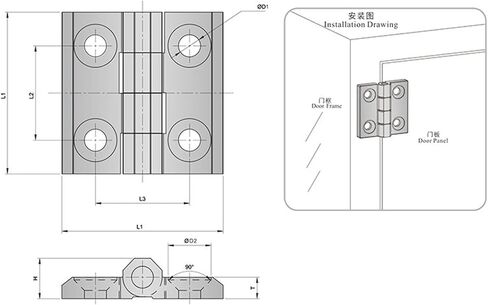 SK2-020B مكشوف سبيكة الزنك بعقب المفصلات للمربع الكهربائي 1PCS in Kuwait