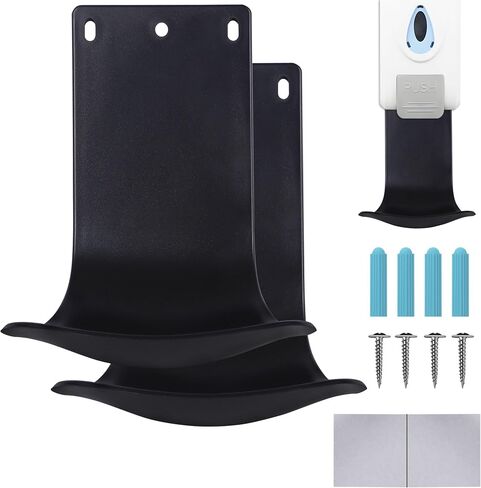 Soap Dispenser Wall Mount Drip Tray, 2Pcs Black Plastic Wall Mount Soap Dispenser Detergent Drip Tray Catcher Prevent Dripping and Spraying in Saudi Arabia