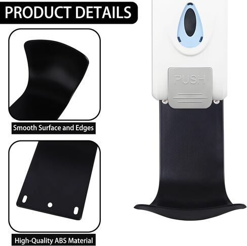 Soap Dispenser Wall Mount Drip Tray, 2Pcs Black Plastic Wall Mount Soap Dispenser Detergent Drip Tray Catcher Prevent Dripping and Spraying in Saudi Arabia