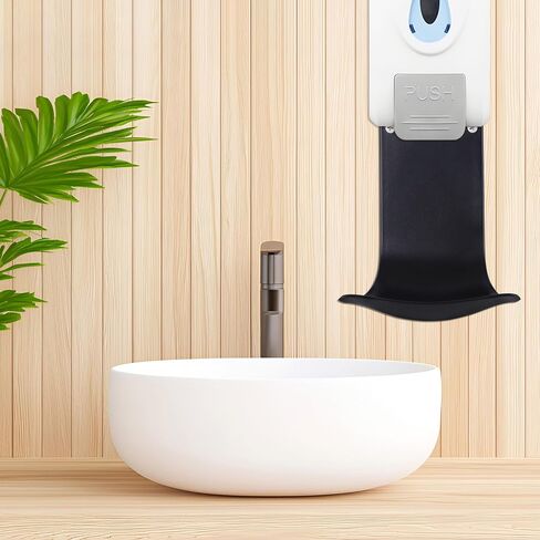 Soap Dispenser Wall Mount Drip Tray, 2Pcs Black Plastic Wall Mount Soap Dispenser Detergent Drip Tray Catcher Prevent Dripping and Spraying in Saudi Arabia