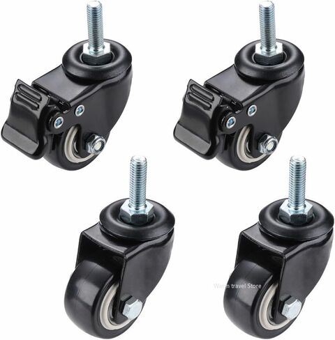 2PCS Office Chair Caster Wheels 1.5 Inch Mute Swivel Rubber Caster Wheels Replacement Soft Safe Rollers Furniture Hardware Wheels(No Brakes 2 Pieces) in Saudi Arabia
