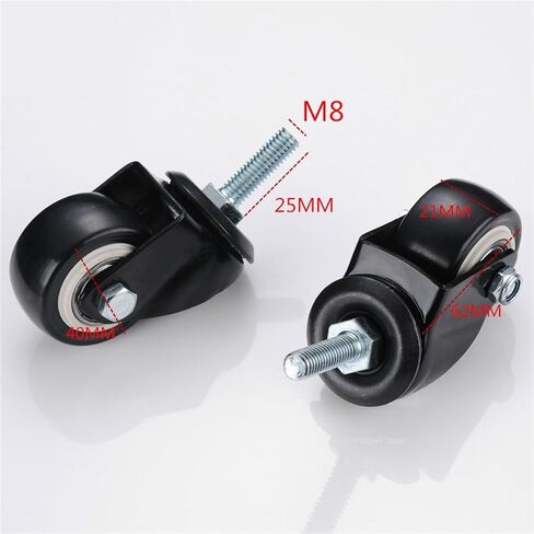 2PCS Office Chair Caster Wheels 1.5 Inch Mute Swivel Rubber Caster Wheels Replacement Soft Safe Rollers Furniture Hardware Wheels(No Brakes 2 Pieces) in Saudi Arabia
