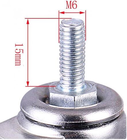Gray TPE Screw Caster, M6 Silent Wheel, Diameter25mm Household Universal Wheel 4 Pcs/Lot Casters 1 Inch in Saudi Arabia