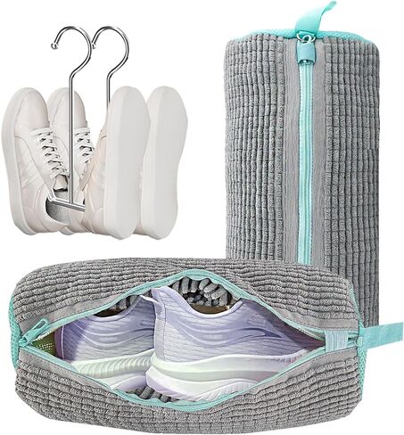 Shoe Washing Machine Bag- Reusable Shoe Washing Machine Bag, With 2 Drying Racks 12 Cleaning Ball, Sneaker Tennis Shoe Cleaner Kit, Quick Clean for Busy Families(Yellow 2pcs) in Saudi Arabia