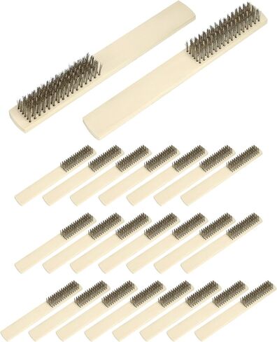 QWORK Stainless Steel Wire Brush Tooth Brushes – 24 Pack Premium Cleaning Brushes for Rust and Dirt Removal in Saudi Arabia