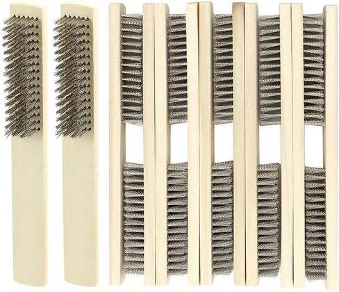 QWORK Stainless Steel Wire Brush Tooth Brushes – 24 Pack Premium Cleaning Brushes for Rust and Dirt Removal in Saudi Arabia