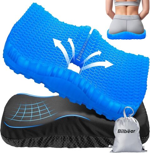 Bilbear Thicker Gel Kayak Seat Cushion,Large Seat Cushions for Kayaks,Paddle Board,Canoe and Boating,HIPS Relief Seat Cushion Pad for Kayak Accessories in Kuwait