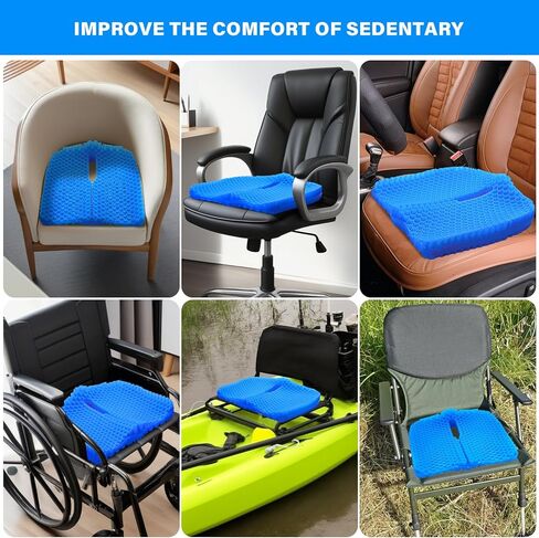 Bilbear Thicker Gel Kayak Seat Cushion,Large Seat Cushions for Kayaks,Paddle Board,Canoe and Boating,HIPS Relief Seat Cushion Pad for Kayak Accessories in Kuwait