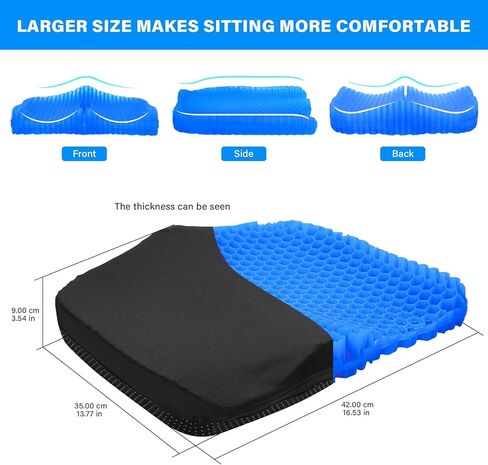 Bilbear Thicker Gel Kayak Seat Cushion,Large Seat Cushions for Kayaks,Paddle Board,Canoe and Boating,HIPS Relief Seat Cushion Pad for Kayak Accessories in Kuwait