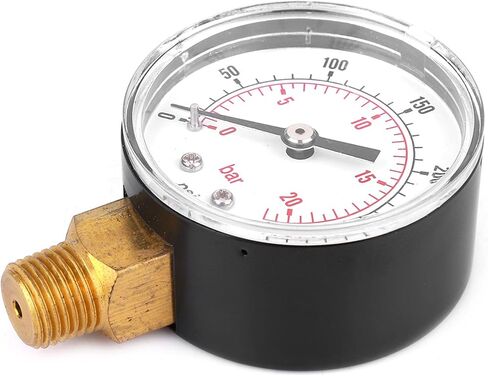 50mm Pressure Meter with 1/4 BSPT Brass Thread for Fuel Air Oil Gas Water Measurement Industrial and Home Use Clear Protective Cover (0-300psi 0-20bar) in Saudi Arabia