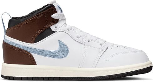 NIKE Preschool Jordan 1 Mid SE White/Blue Grey-Black-Sail (FQ8220 142) PS - Size 13c in Saudi Arabia