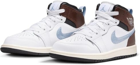 NIKE Preschool Jordan 1 Mid SE White/Blue Grey-Black-Sail (FQ8220 142) PS - Size 13c in Saudi Arabia