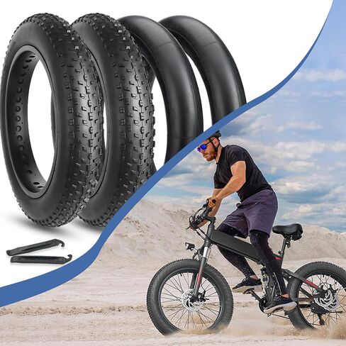 مجموعة إطارات الدراجة الدهنية Hycline: 20x4.0/26x4.0 بوصة قابلة للطي ، إطارات الدهون MTB ، وإطارات الدراجات عالية الكثافة جميعها مع أنابيب داخلية وأرافع الإطارات لشارع Urban Street أو Trail Trail in Kuwait